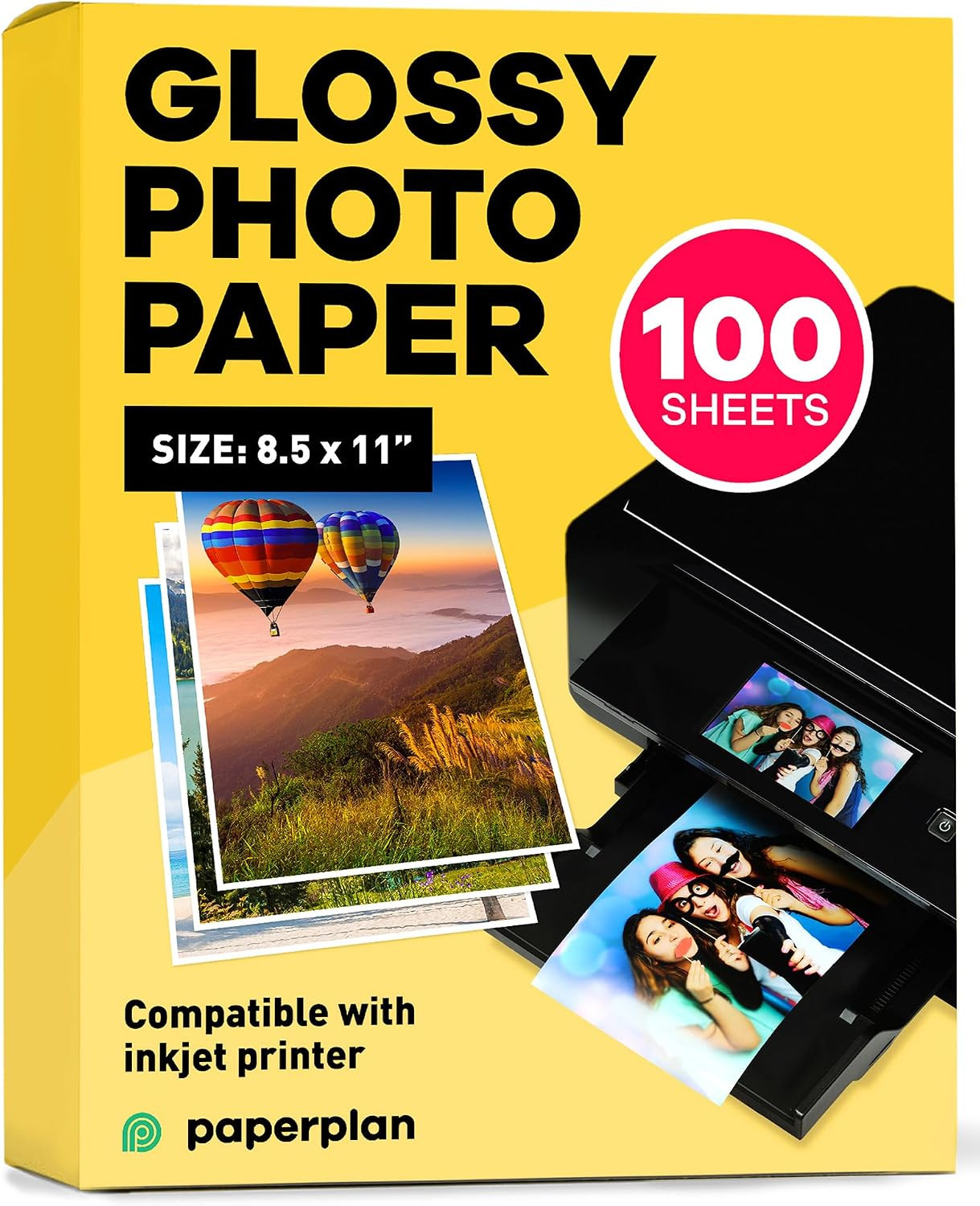 Glossy Photo Paper for Printer 8.5 X 11" - - Works with Inkjet Printer, Easy