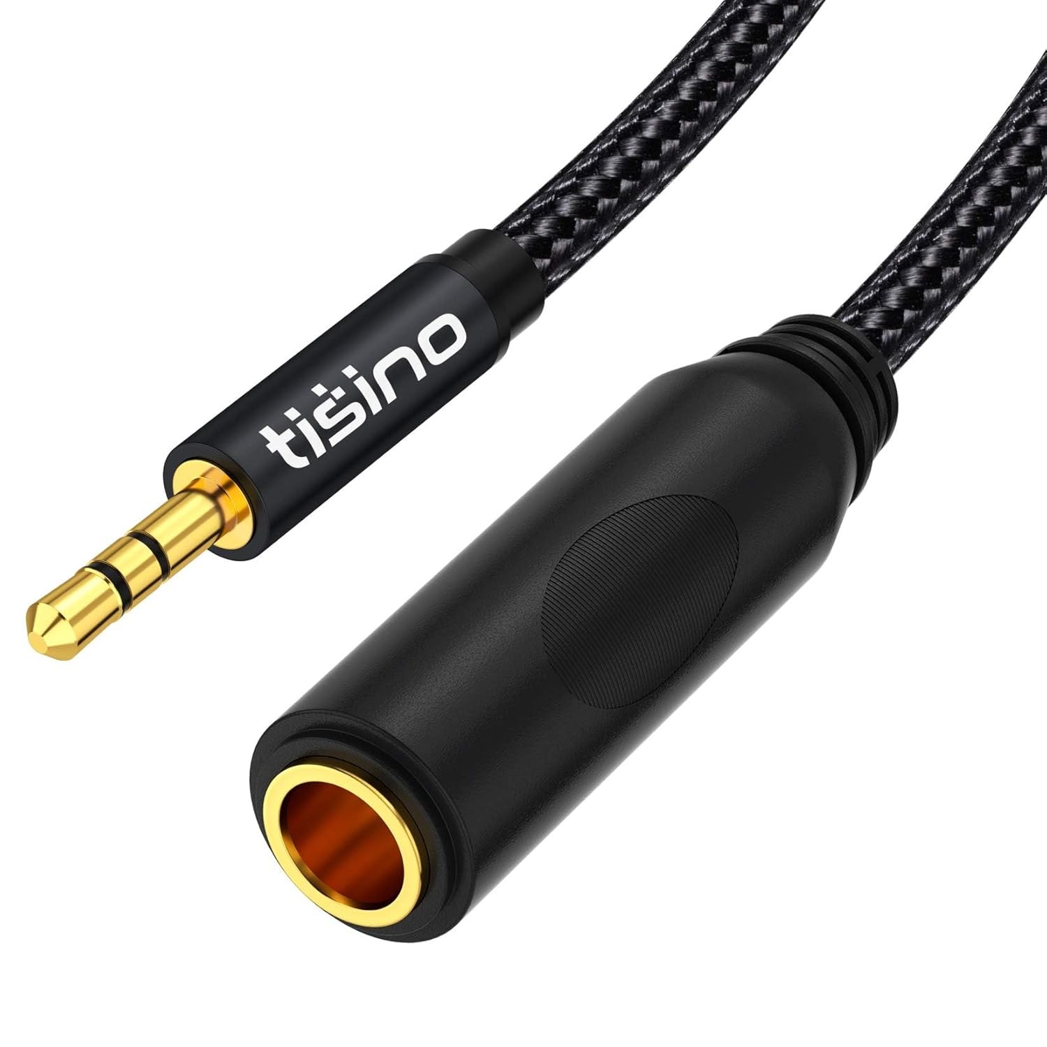 Tisino 1/4 to 3.5mm Adapter, 1/4" Female 1/8" Male Stereo 1 feet, black 