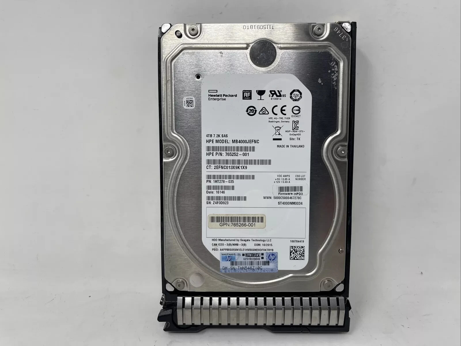 765257-B21/765863-001/765266-001-HP 4TB 7.2k 3.5in SAS 12Gbps SC Drive 
