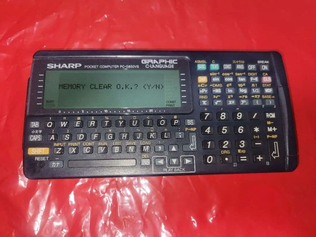 SHARP PC-G850VS Pocket Computer Programmable Calculator Tested Working Japan