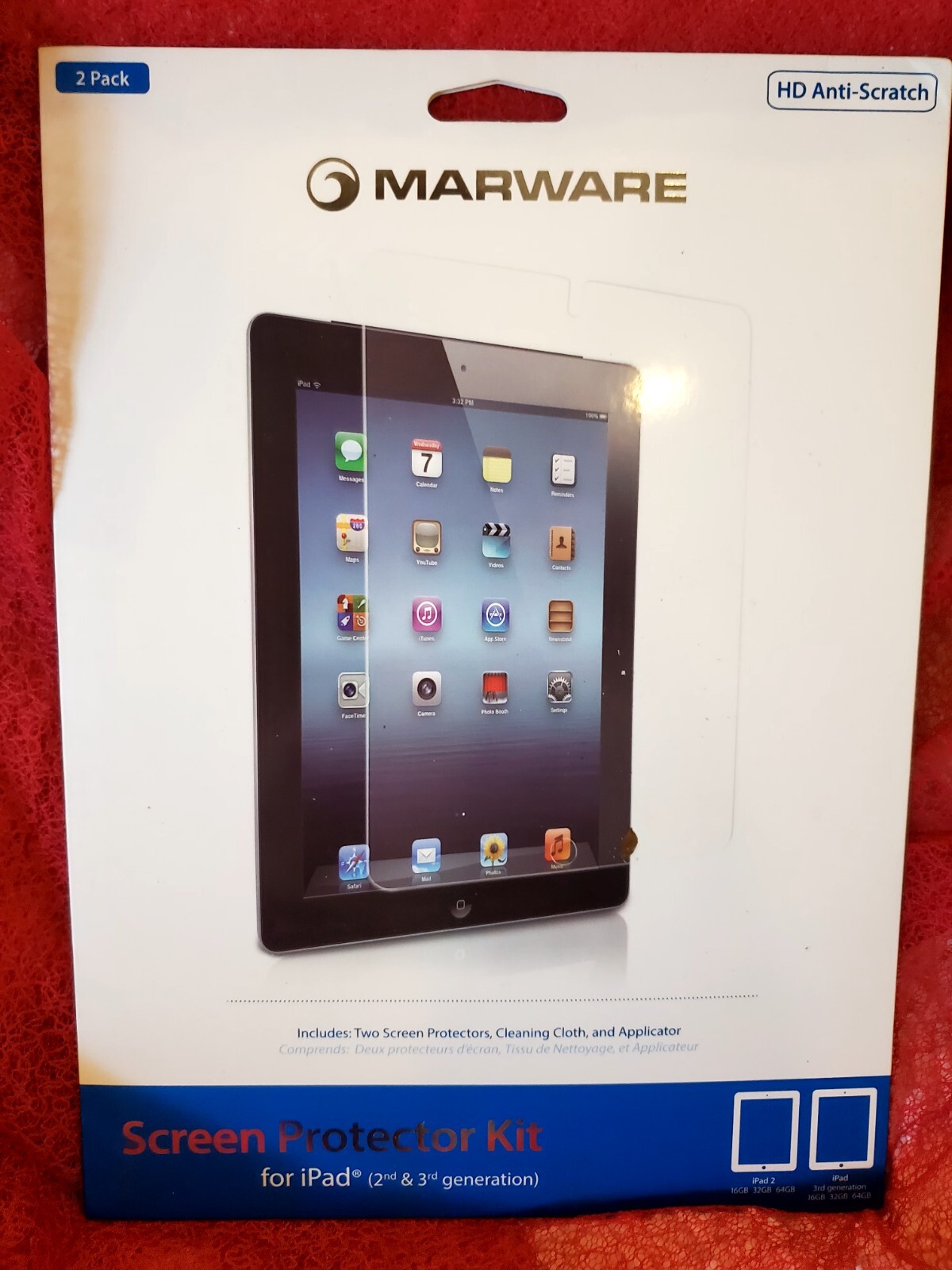 Anti-Scratch Screen Protector Kit for iPad 2 & 3 – 2-Pack – New in Box - Marware