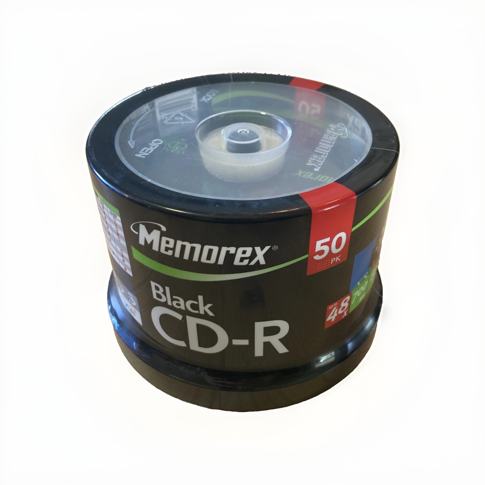 Memorex Recordable CD-R Black 48x 700MB 80 Minute 50 Pack Factory Sealed