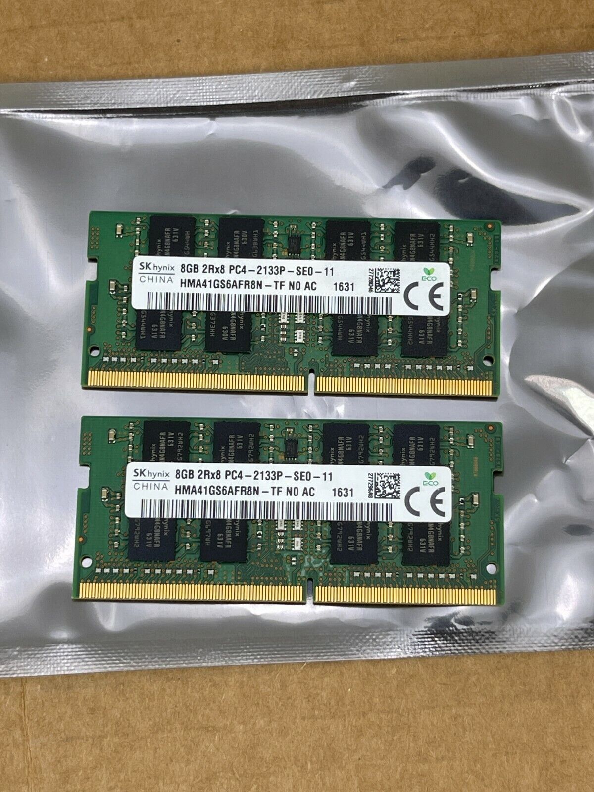 SK HYNIX 16GB 8GB x2 2Rx8 PC4-2133P DDR4 Laptop Memory RAM HMA41GS6AFR8N-TF