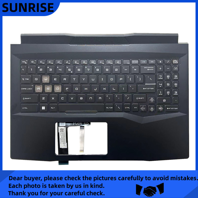 New For MSI Pulse 15 B13V Laptop palmrest cover with colorful backlight keyboard
