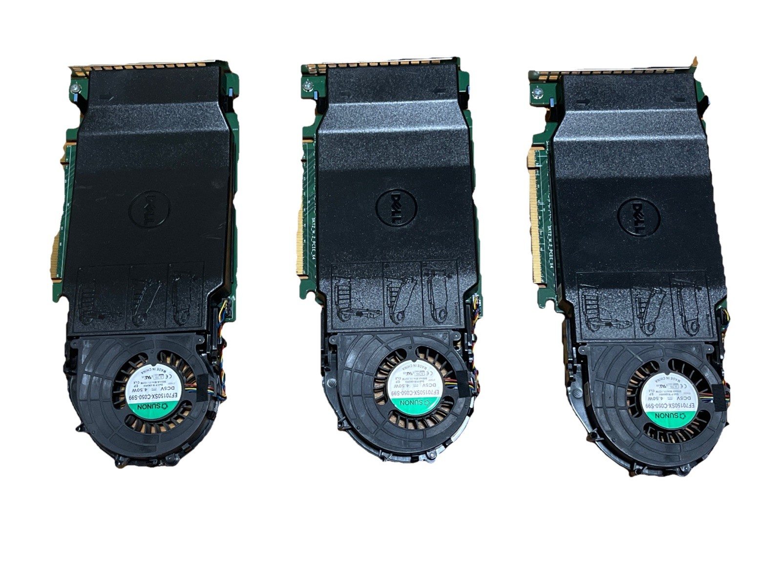 Lot Of(3) Dell Ultra-Speed Drive Quad NVMe M.2 PCIe x16 Card (Adapter Only)