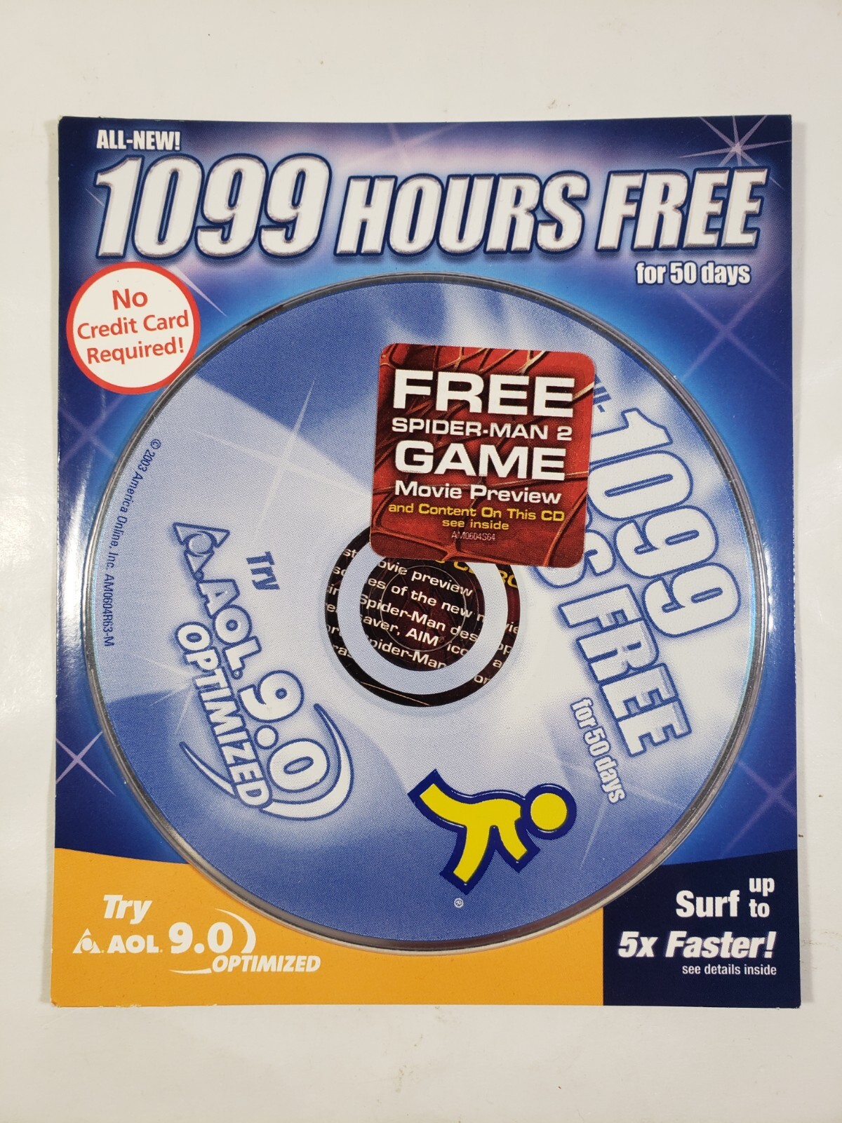 Vintage 2003 AOL V9.0 w/ Spider-Man 2 Game Movie Preview CD New Sealed Rare