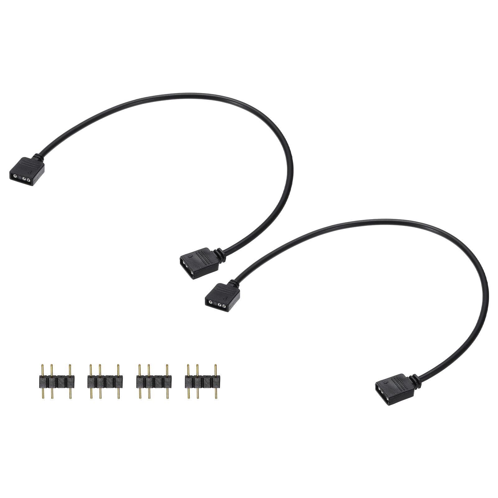 2 Pcs ARGB Extension Cable, 5V 12" 3 Pin 1 to 1 Female to Female, Black