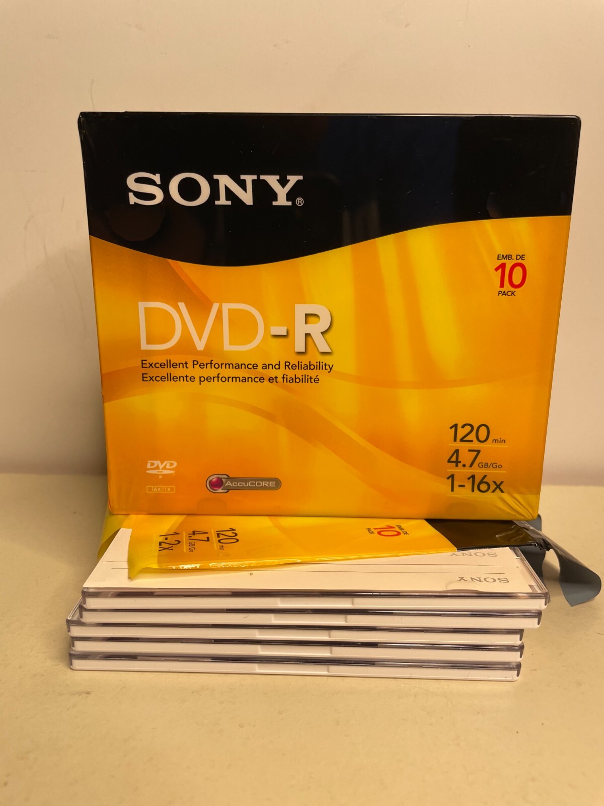 Lot SONY DVD-R 120 Min 4.7 GB 1-16x 10 Pack 15 Total Open Package