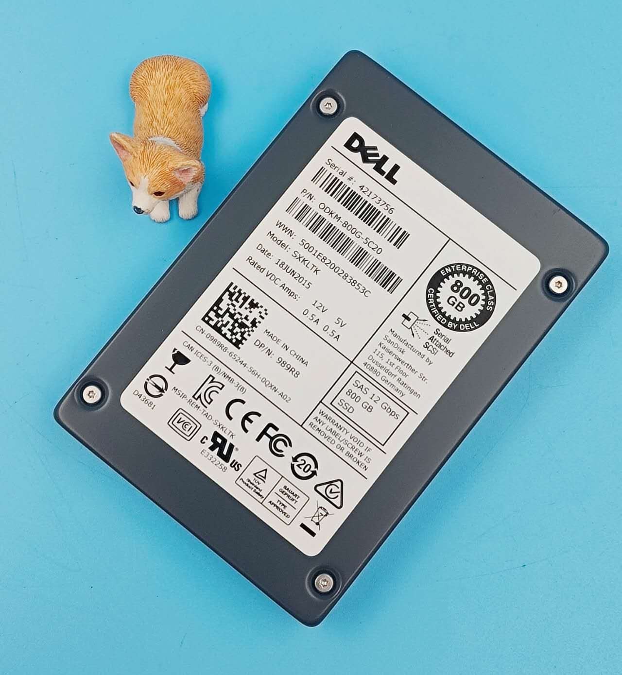 989R8 0989R8 SXKLTK ODKM-800GB-5C20 DELL 800GB 12G 2.5"SAS MLC SOLID STATE DRIVE