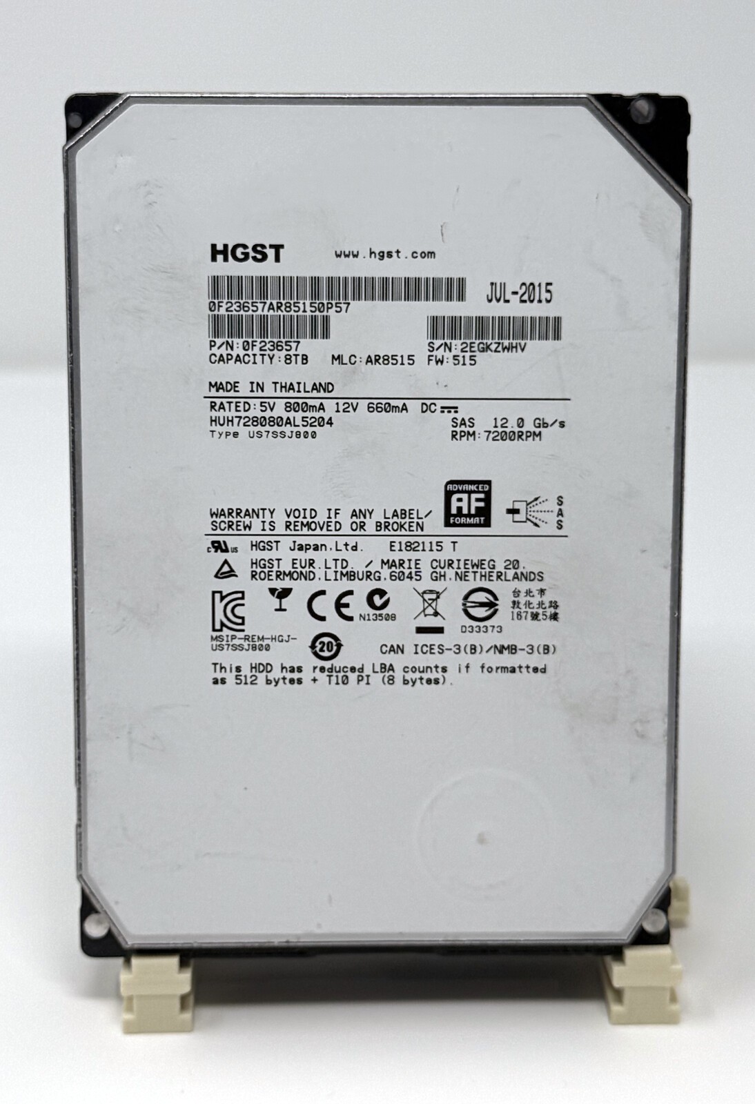 HGST Ultrastar He8 8TB SAS 12Gb/s 3.5" HUH728080AL5204 512e HDD