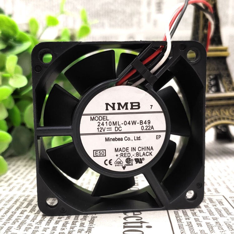 1pcs For NMB 2410ML-04W-B49 6025 6CM 12V 0.22A Double Ball Durable Chassis Fan