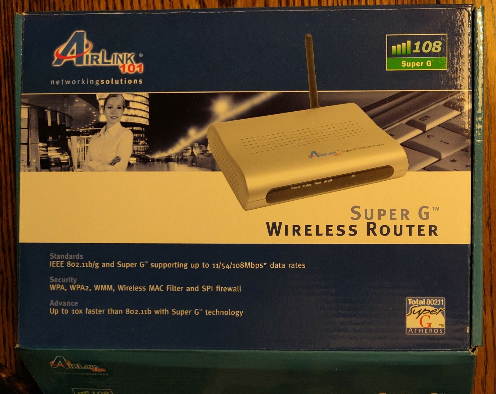 Airlink AR430W 108Mbps 4-Port Super G Wireless Router IEEE 802.11b/g