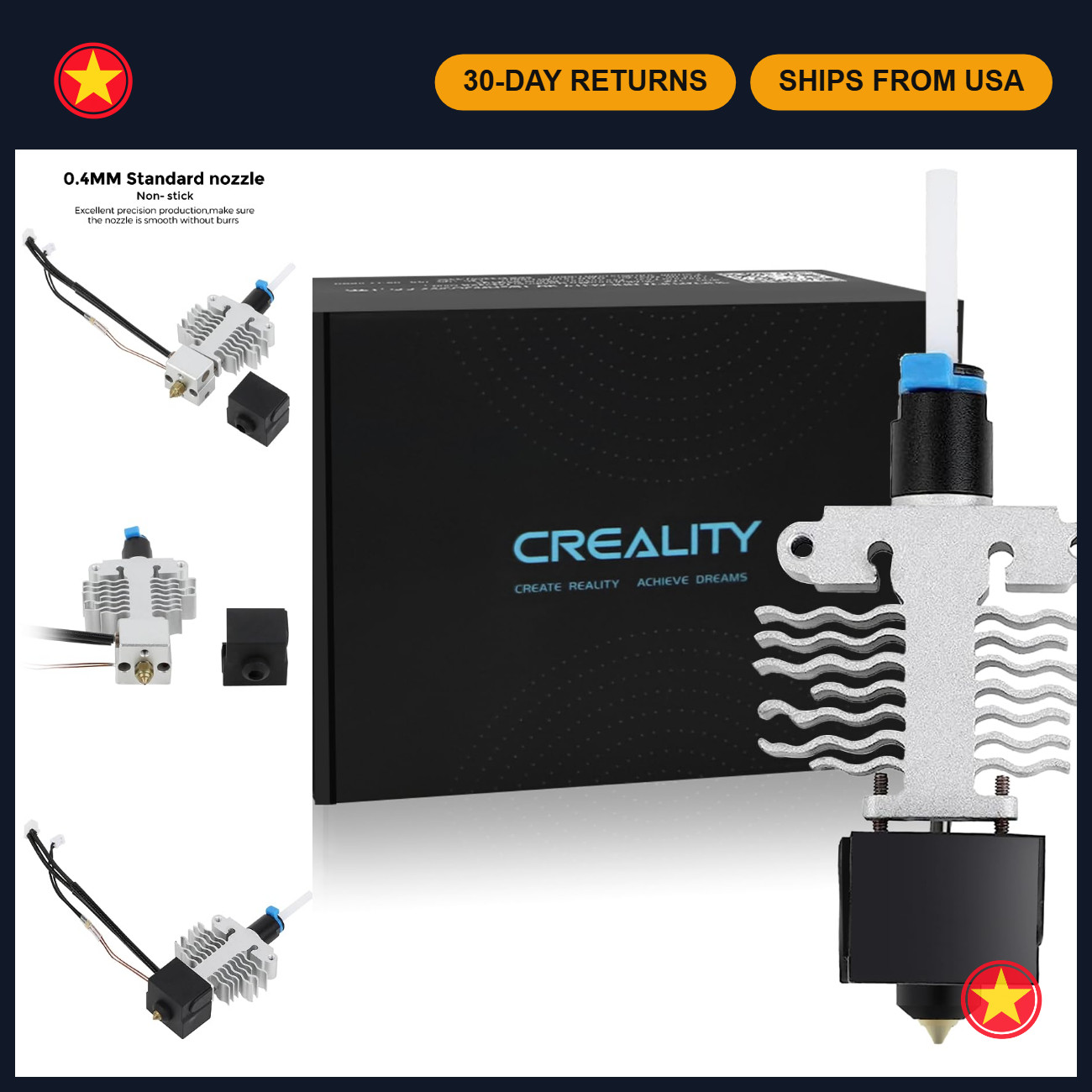 Upgrade Hotend Kit for Ender 5 S1 3D Printer - Ceramic Heating Block, Quick Swap
