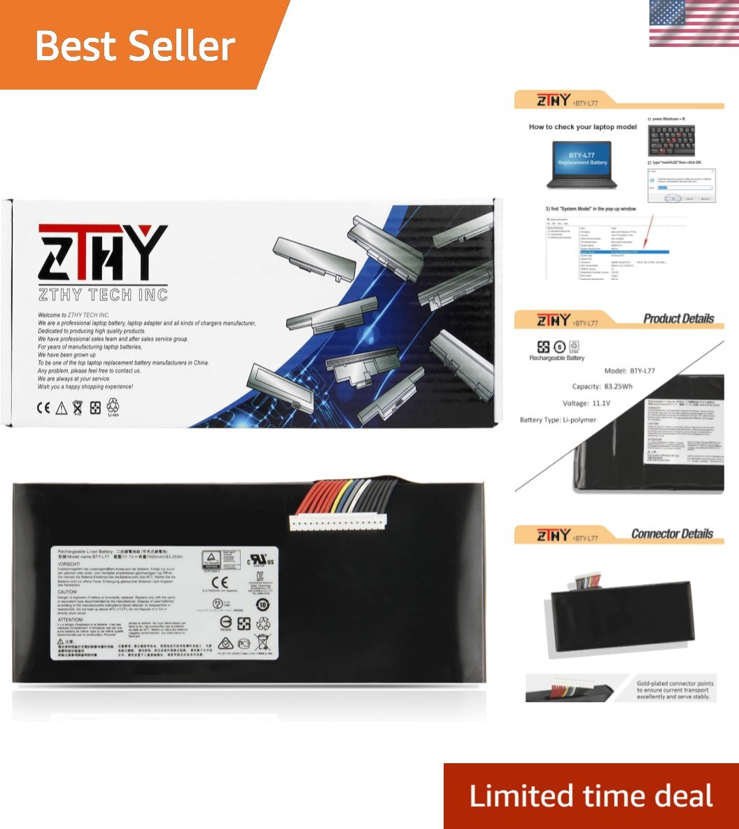 BTY-L77 Lithium Ion Battery Replacement for MSI GT72 Series Laptops - 7500mAh