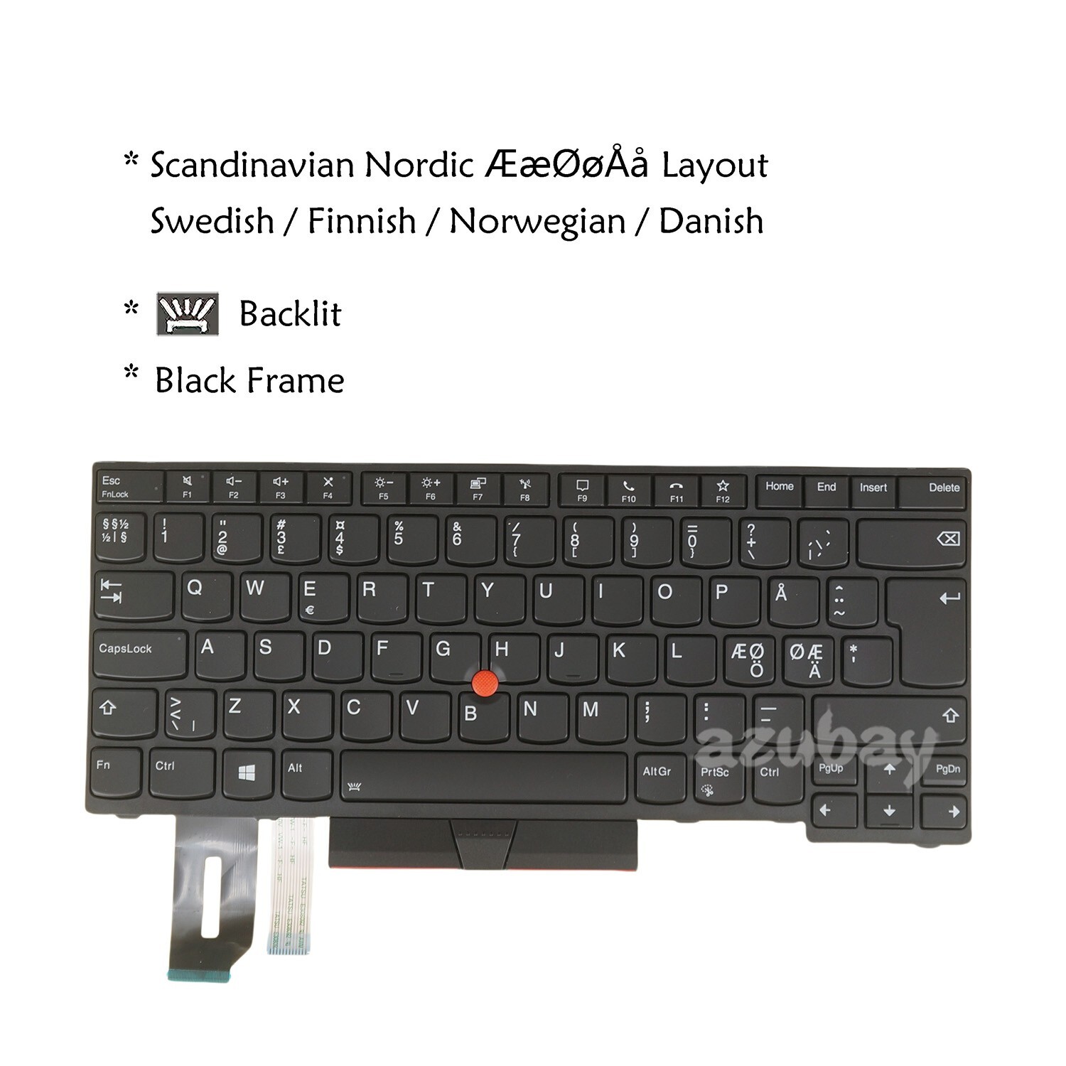 Nordic Keyboard for Lenovo Thinkpad T14 Gen 1 / Gen 2, P14s Gen1 / Gen2, Backlit