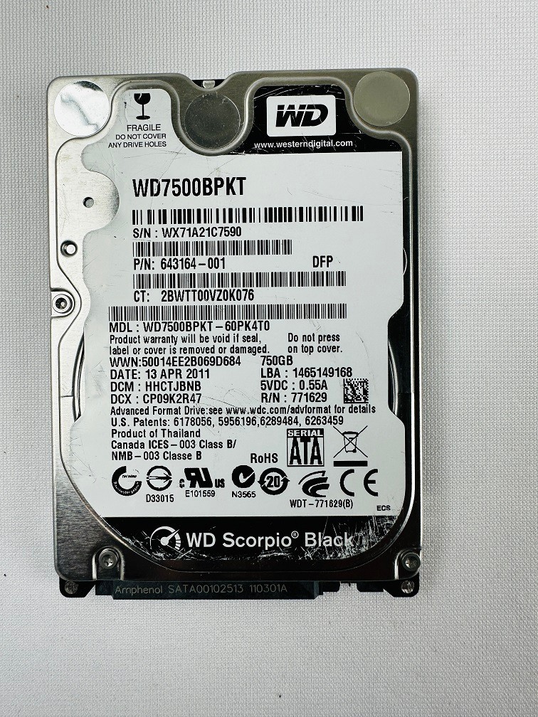 Western Digital WD7500BPKT-60PK4T0 Hard Disk Drive