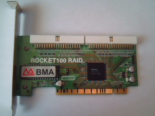 Highpoint Rocket100 Raid 2-port PCI controller card BMA V1.2 MicroAurora 