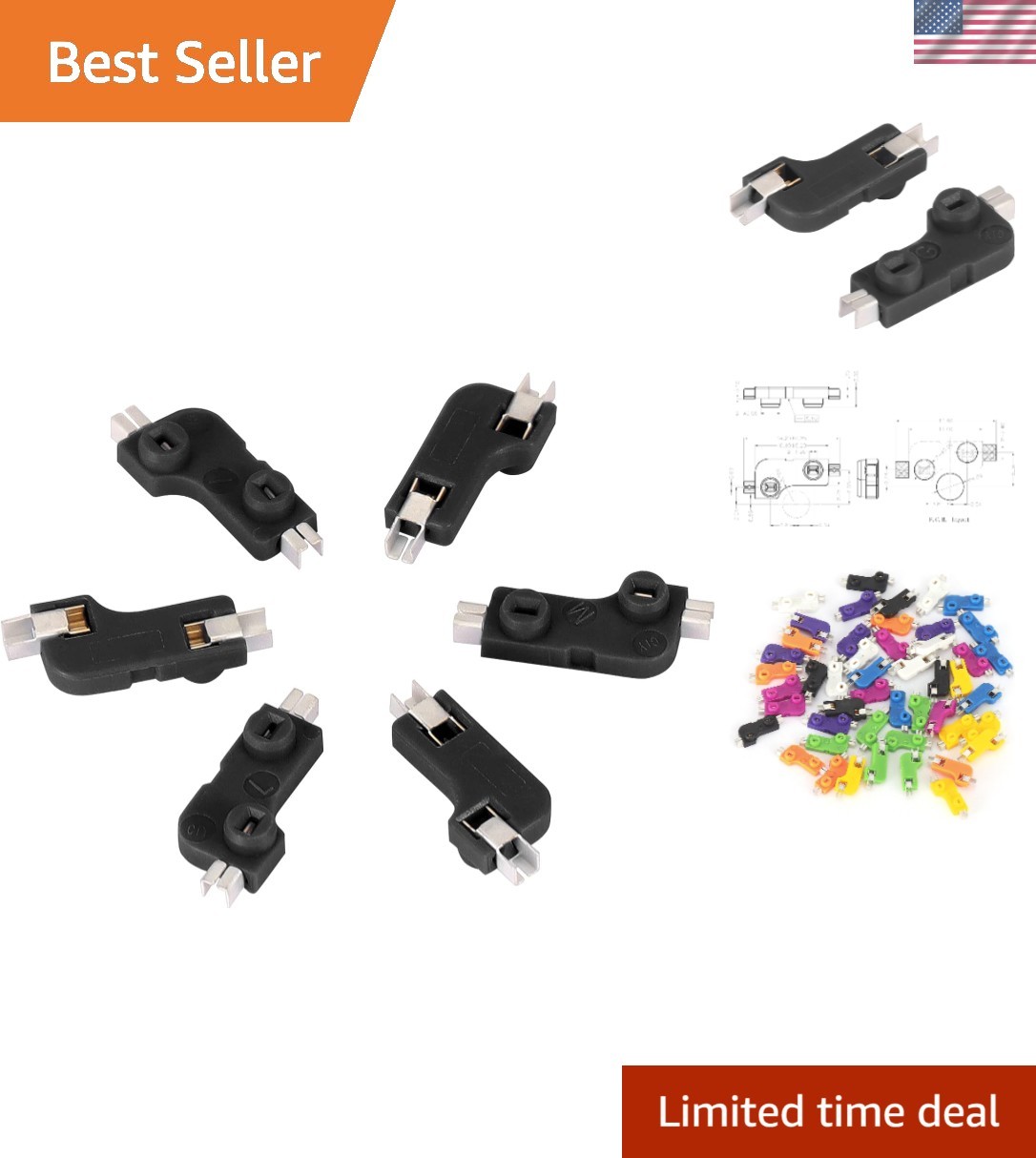 MX Hotswap PCB Socket for Mechanical Keyboard Switches Black, 110pcs
