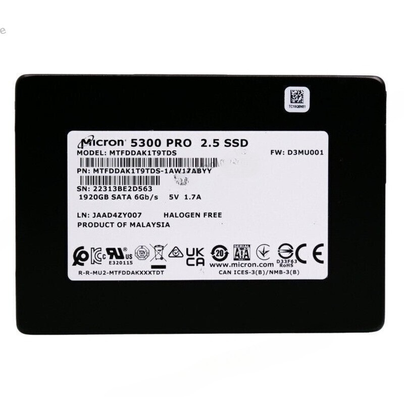 compatible Micron 5300 Pro 1.92TB SATA 6Gb 2.5" SSD MTFDDAK1T9TDS-1AW1ZABYY 