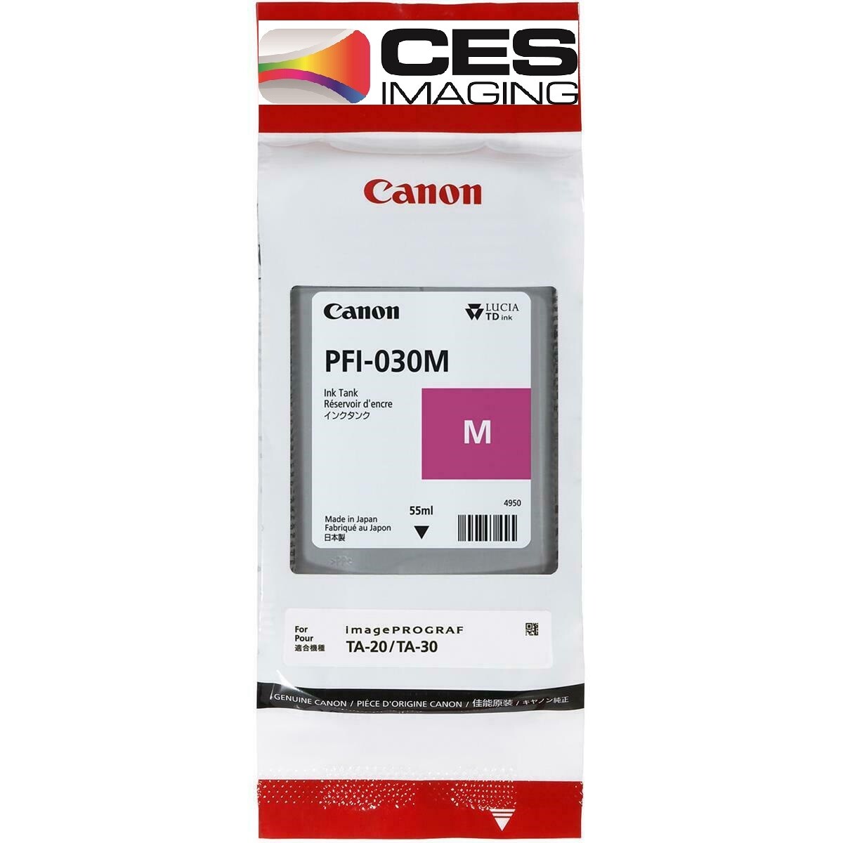 Canon PFI-030M Pigment Magenta 55ml Ink Tank for imagePROGRAF TA-20 TA-30
