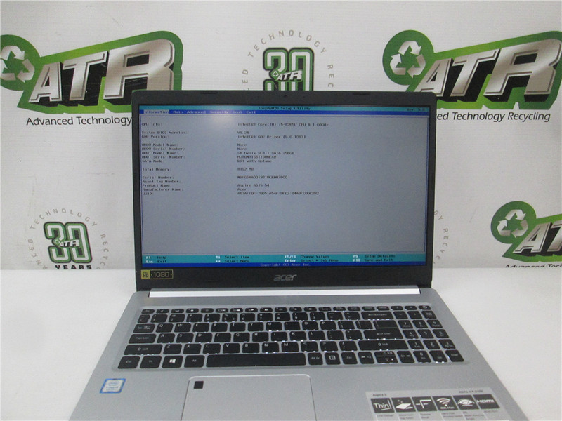 Acer Aspire A515-54 Laptop i5-8265U 8GB 256GB HDD No OS Grade C