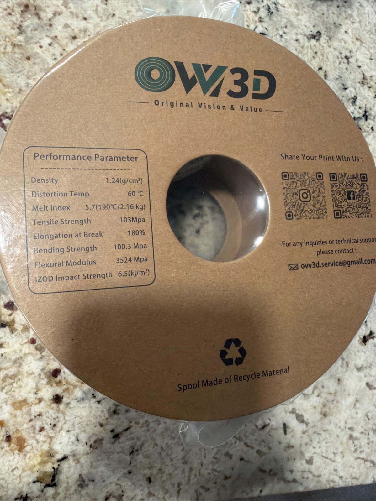 OVV3D Printer Filament 2-pack Trial Bundle, Cherry + Walnut PLA+Wood  1.75mm 