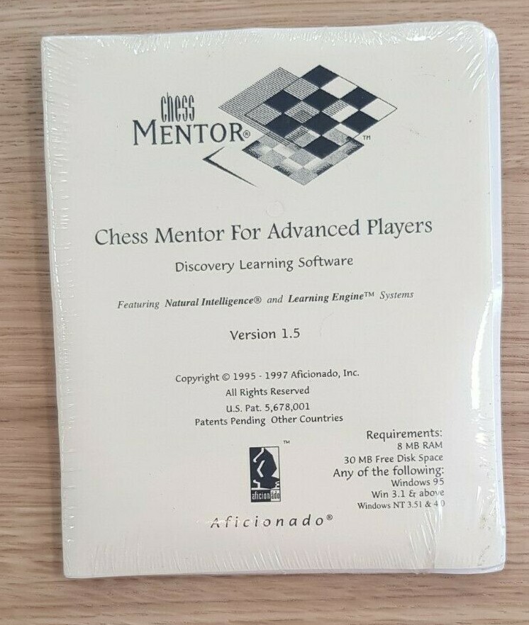 Chess Mentor For Advanced Players Version 1.5 Vintage Chess Software 1995 Sealed