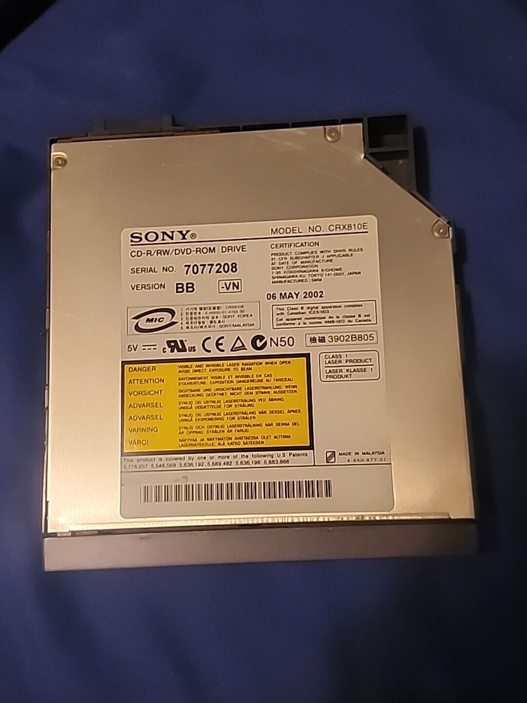 Sony Vaio PCGA-RDVGX1 Laptop CDRW/DVD Drive