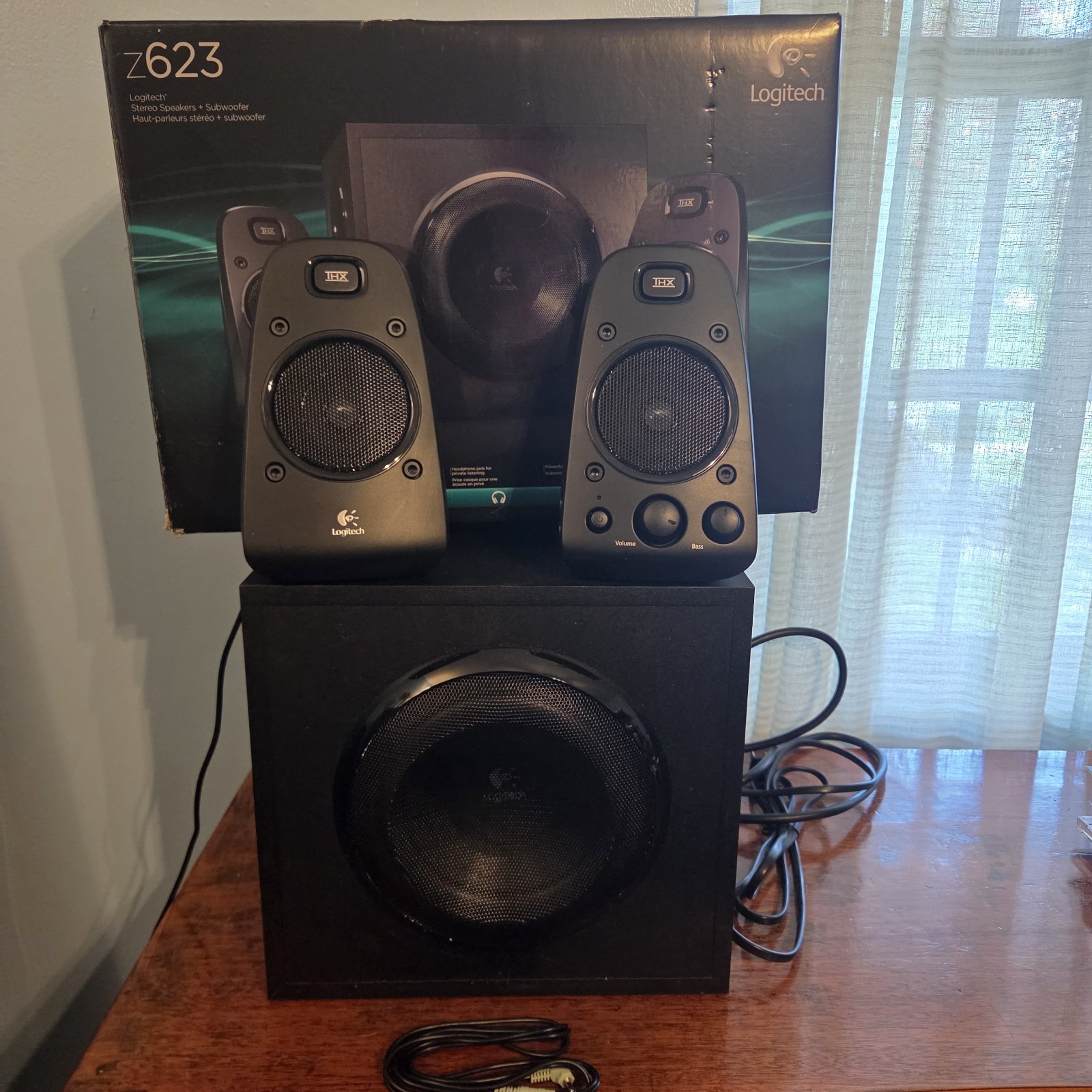 Logitech Z623 THX 2.1 Speaker System Subwoofer Bass Tested Working Audio 