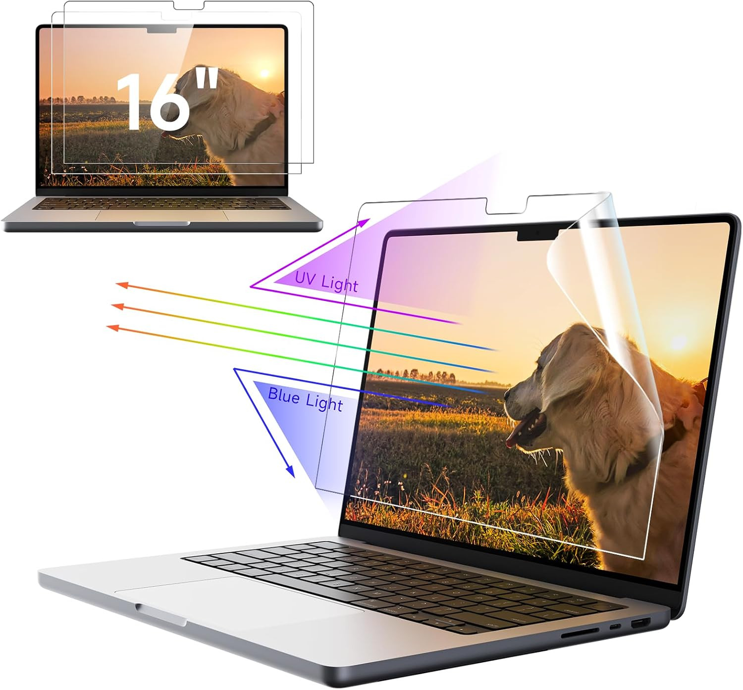 2-Pack Blue Light Screen Protector for Macbook Pro 16 Inch M1-M5
