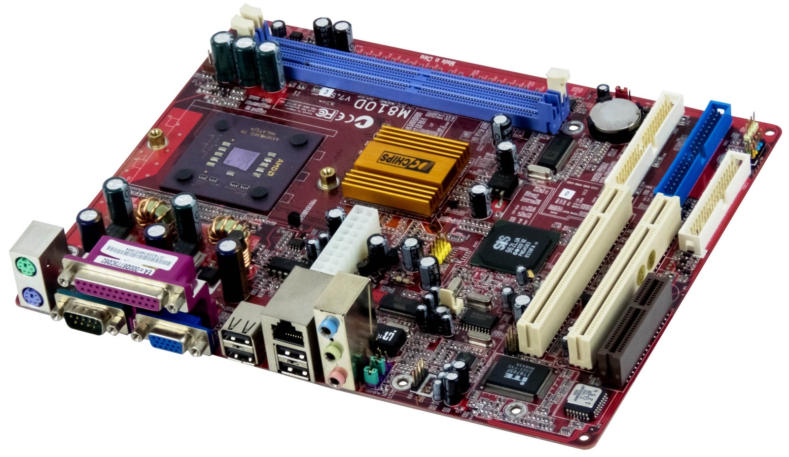 Pc Chips M810d V7.5 Amd 2000+ 2x Ddr 2x Pci Matx Mainboard