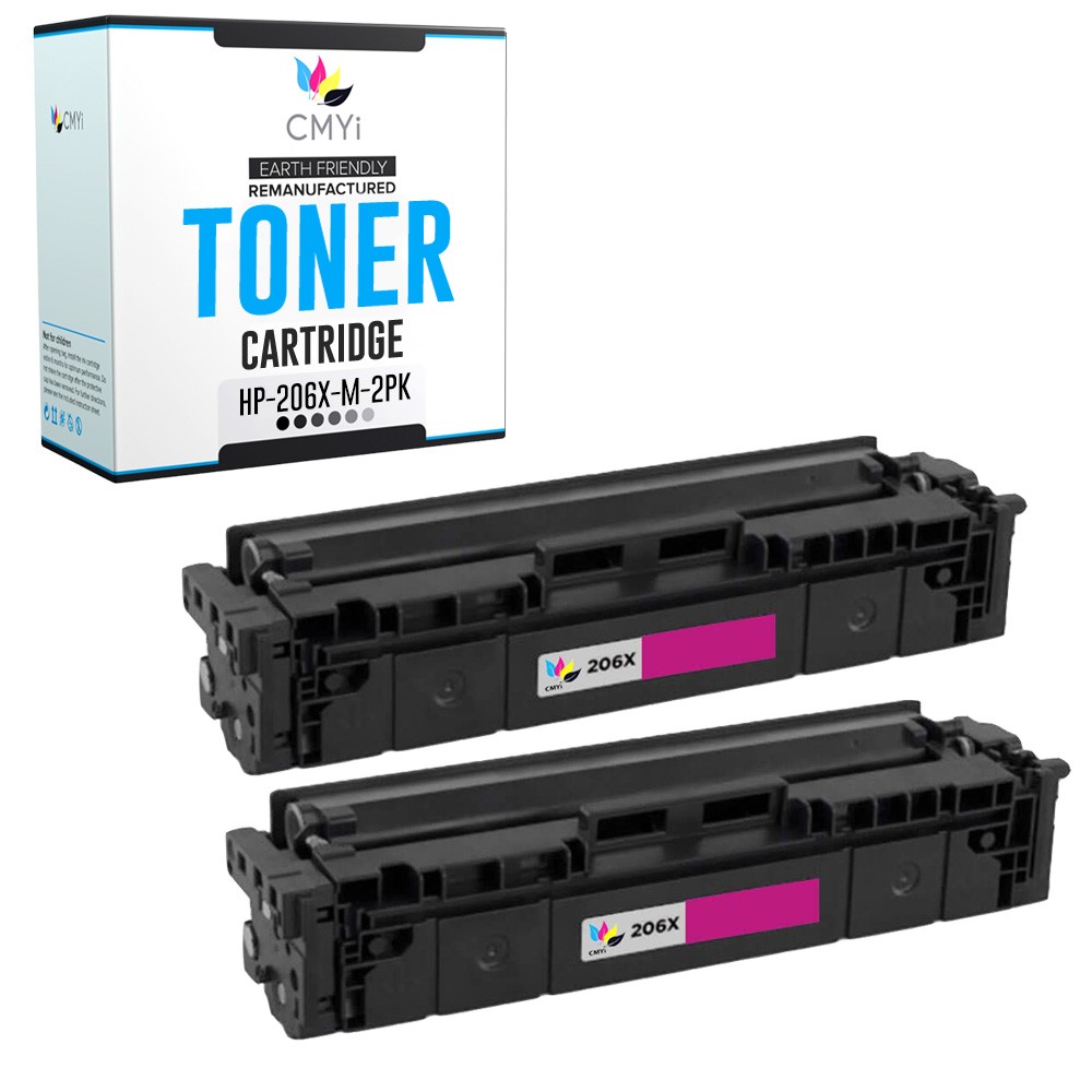 CMYi 2-Pack Replacement 206X Magenta Cartridge for HP Color LaserJet Pro M283cdw