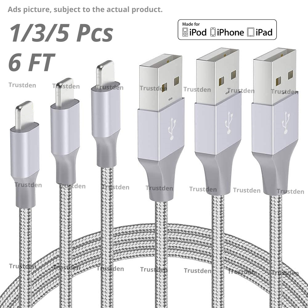 For iPhone 14 13 12 11 Pro Max XR 8 7 6 Charger Cord USB Charging Cable 6Ft Lot