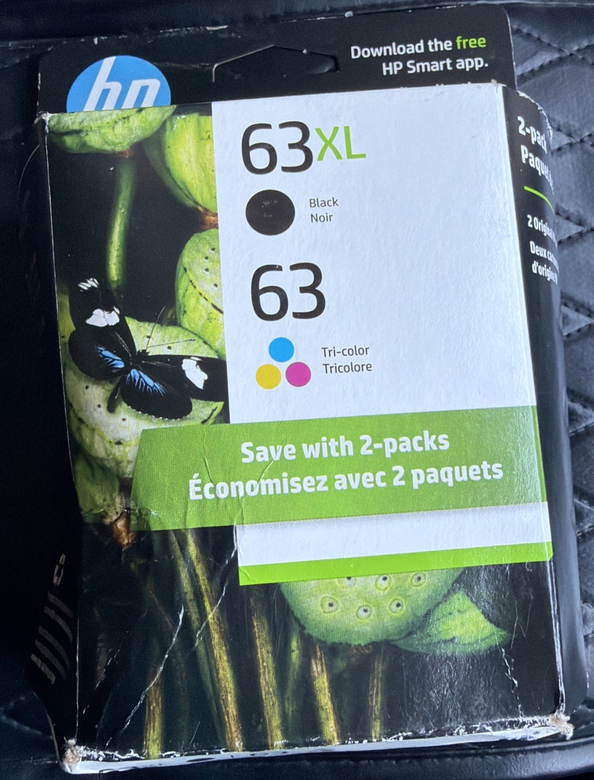 HP 63XL Black 63 Tri-Color Ink Cartridge.EXP 10/27