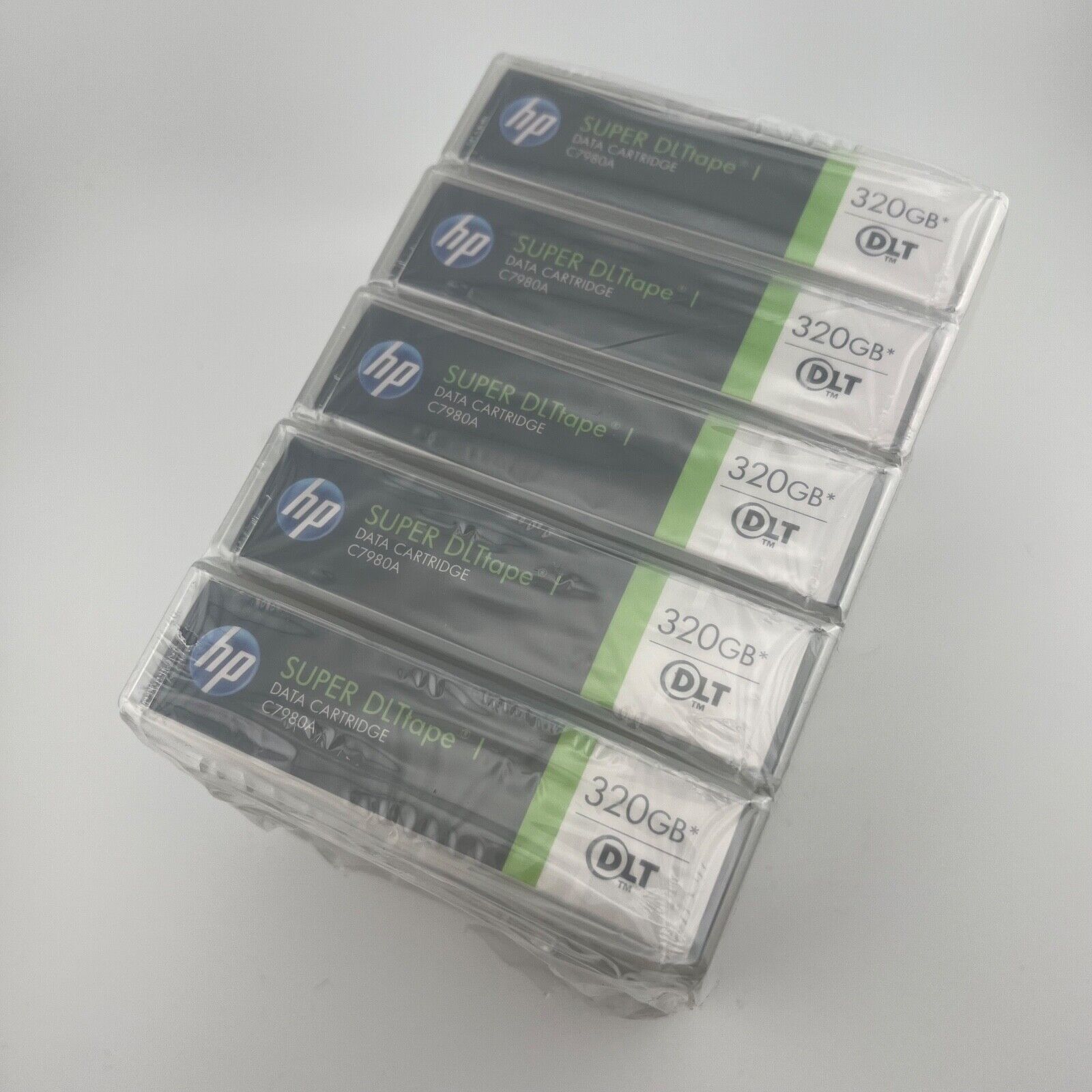 5 Pack Lot NEW SEALED Genuine HP 320GB Super DLT Tape Data Cartridge C7980A