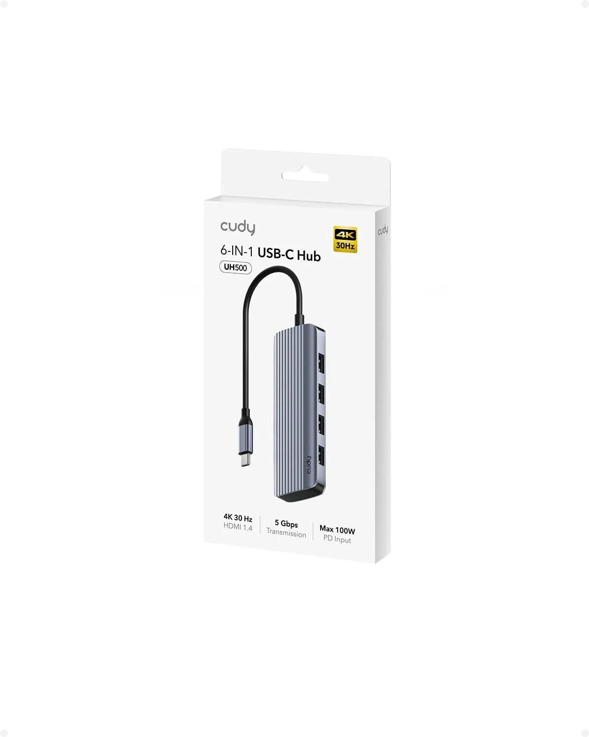 Cudy UH500 USB C Hub for Laptop/PC, Gigabit 3.2 Multiport Adapter, silver