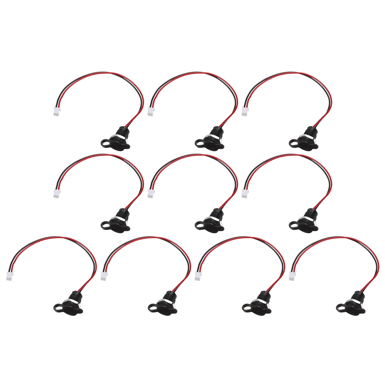 10pcs Type-C Black Round Threaded USB-C Female Socket to PH2.0 with Black Cover