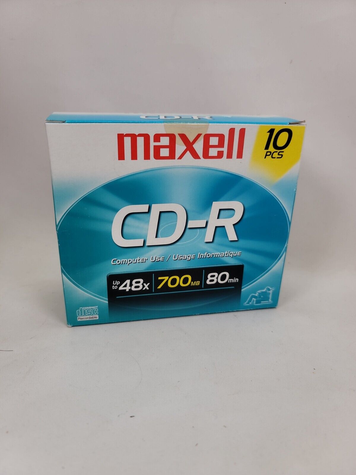 Maxell CD-R Discs, 700MB/80min, 48x, w/Slim Jewel Cases, 10/Pack (MAX648210)