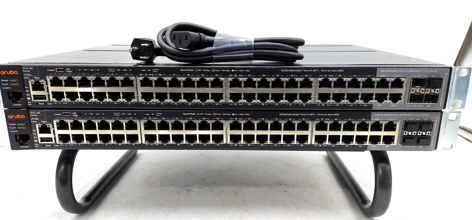 LOT OF 2 HPE Aruba 2920-48G J9728A 48-Port Gigabit Ethernet Switch