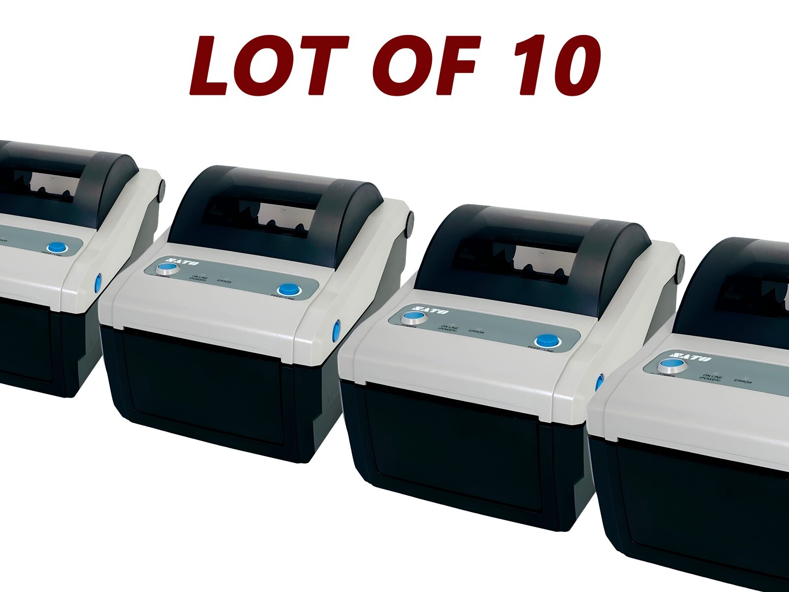 LOT OF 10 SATO CG412DT Direct Thermal Barcode Label Printer USB LAN No Adapter