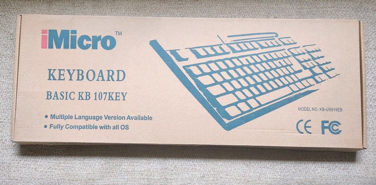 NEW iMicro KB-US819EB Basic USB English Keyboard Black Standard