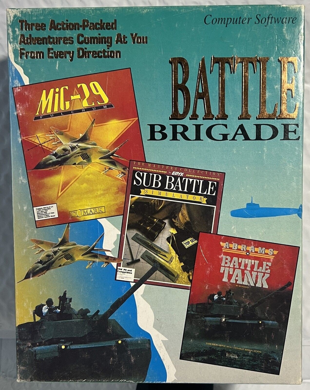 3 Vintage Games Battle Brigade - Mig-29, Sub Battle, Battle Tank [3.5 Disc]