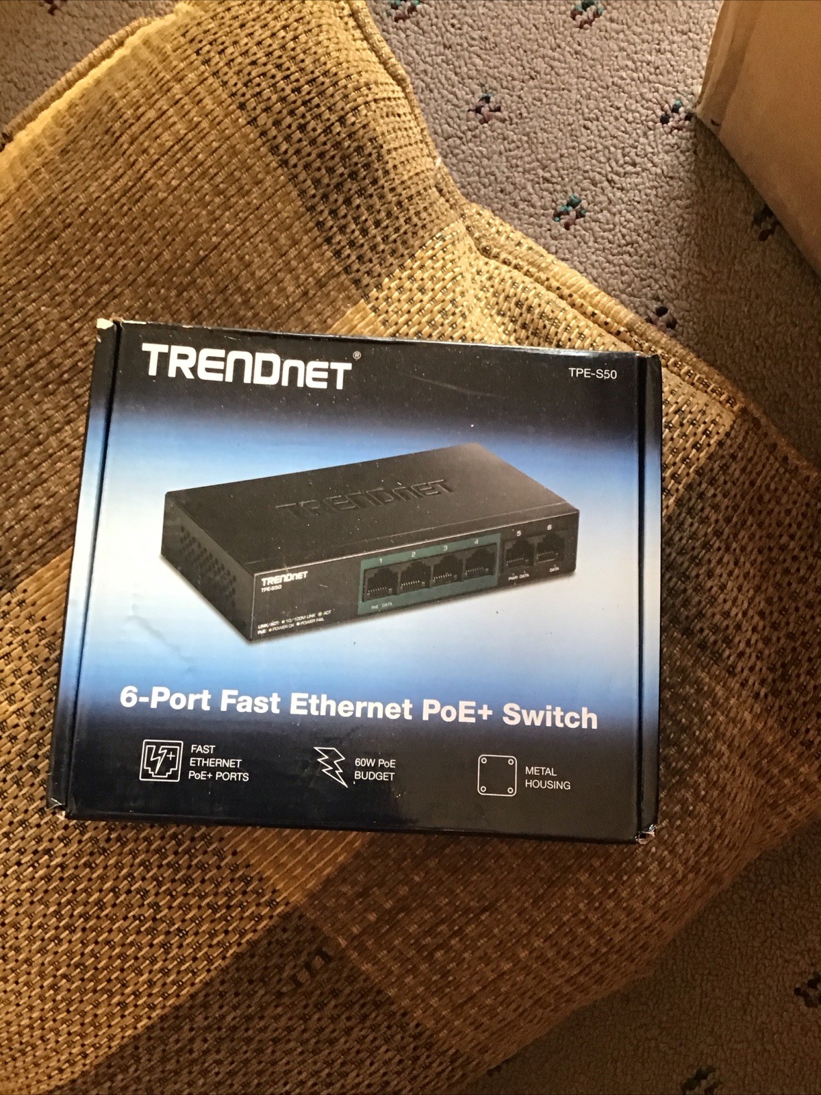 TRENDnet TPE-S50 6-Port Fast Ethernet PoE+ Switch New In Box