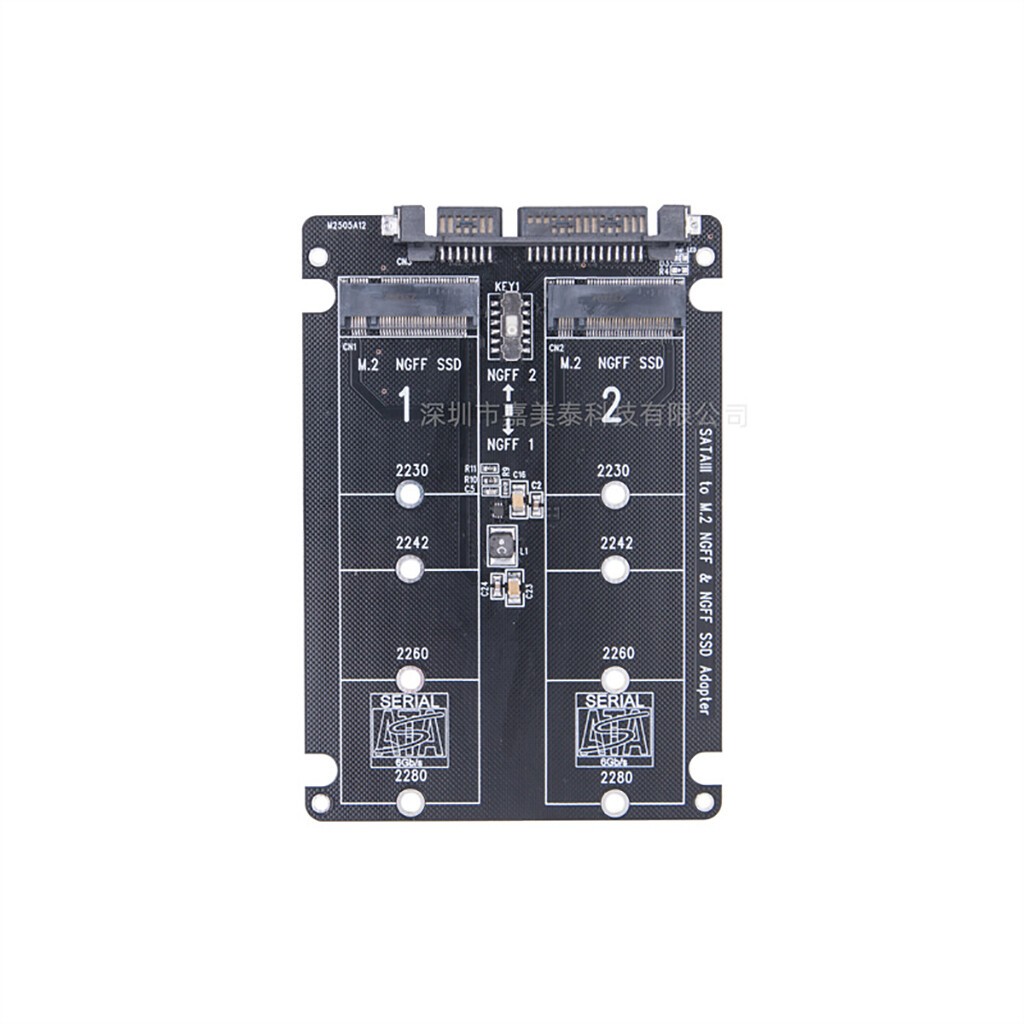 Double Port M.2 SSD to Sata 7+15 22PIN Card M.2 to 2.5" SATA3.0 Expansion 6Gbps