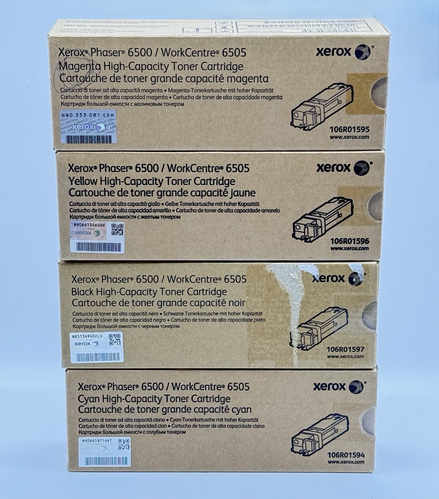 Xerox Phaser 6500 WorkCentre 6505 High Capacity Toner -Black/Cyan/Magenta/Yellow