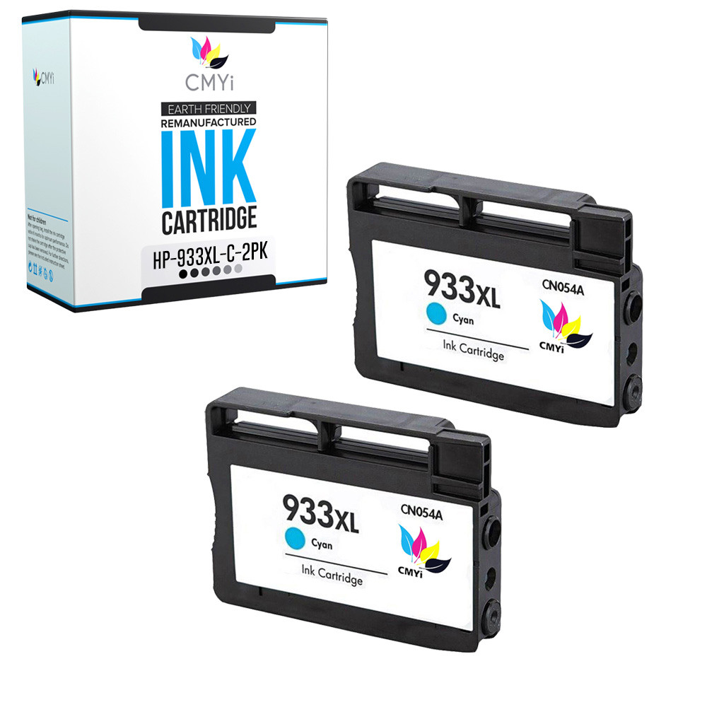 2 PK Replacement Ink Cartridges for HP 933XL Cyan Cartridge Fits Officejet 6100
