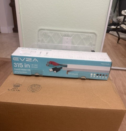 EVZA Cord Hider Wall Mount 315in White 3-4 Cables