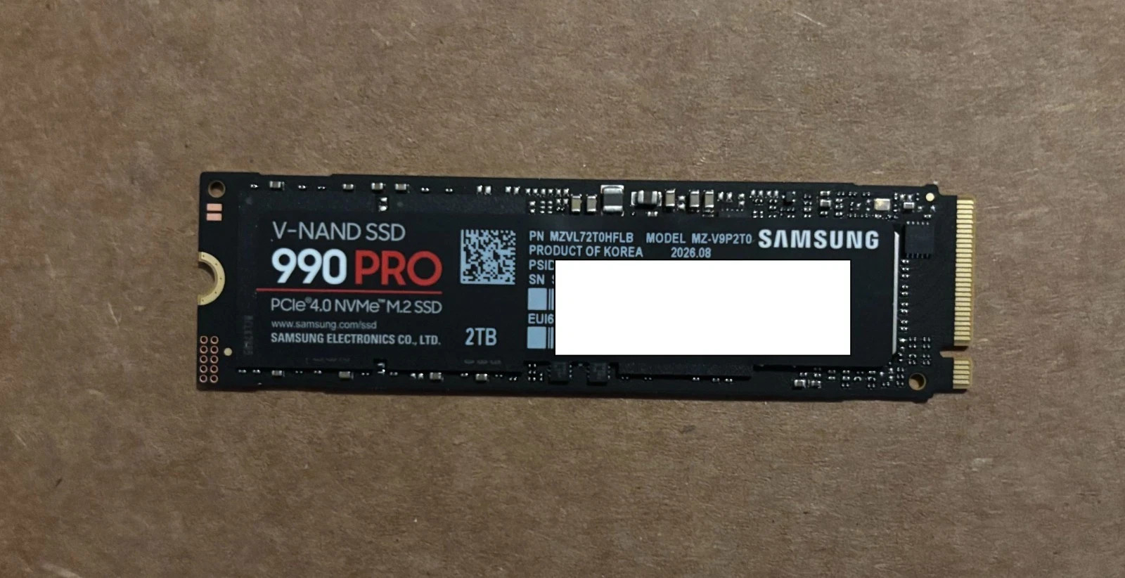 NEW Samsung SSD 990 PRO 2TB PCIe Gen 4.0x4 NVMe M.2 2280 SSD Black MZ-V9P2T0