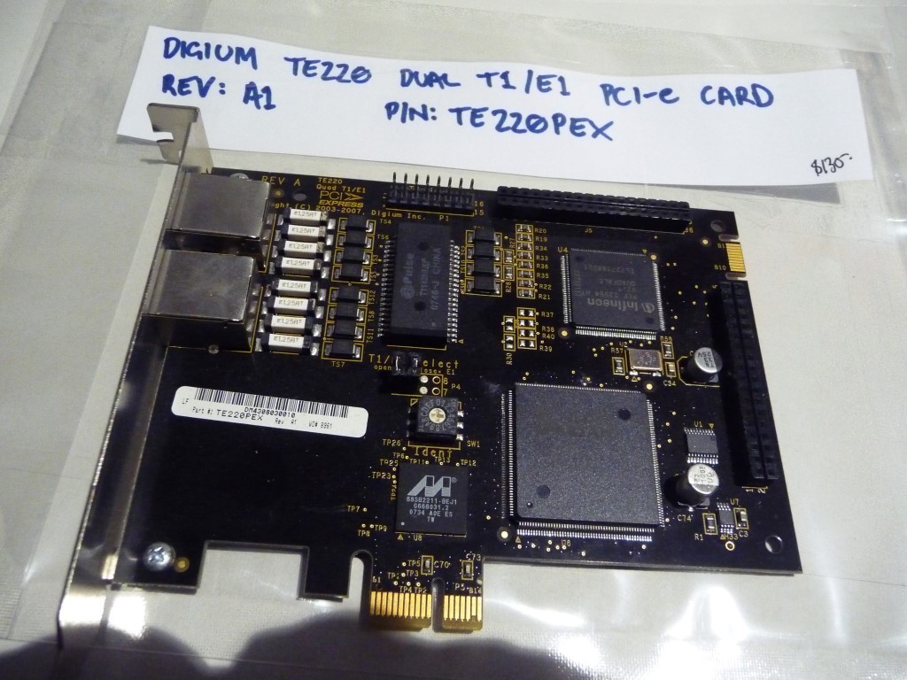 AU SELLER DIGIUM TE220 DUAL T1/E1 REV: A1 - CARD IS AS PICTURED - TESTED