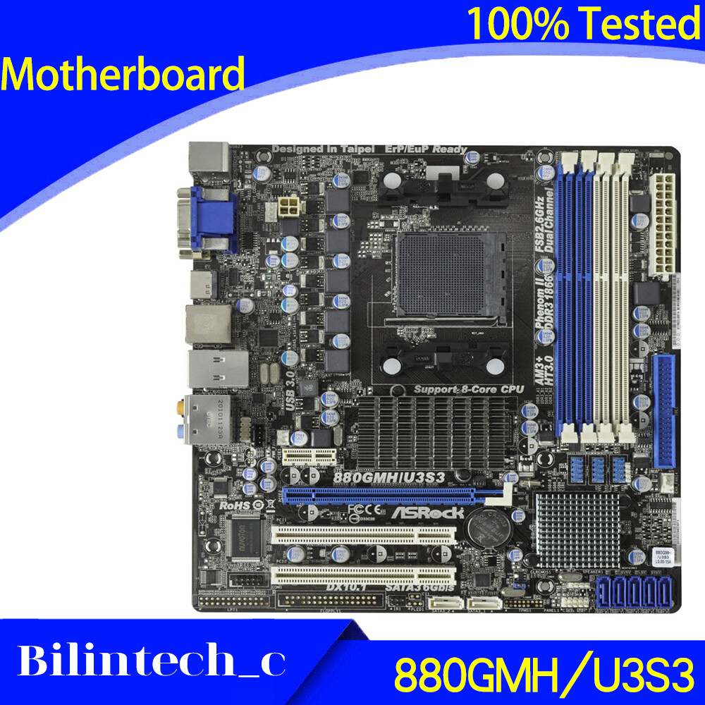 FOR ASRock 880GMH/U3S3 880G Motherboard Supports AM3/AM3+ 32GB DDR3 AMD AM3+